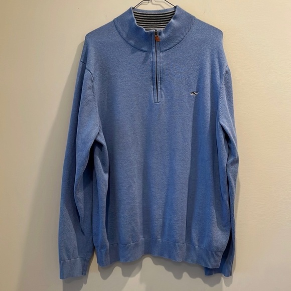 Vineyard Vines - Men’s 1/4 zip sweater. Sweatshirt.  size XL.  Light blue - Picture 1 of 12